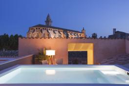 Mallorca-Hotels-Palma-Posada-Terra-Santa-Dach-bei-Nacht