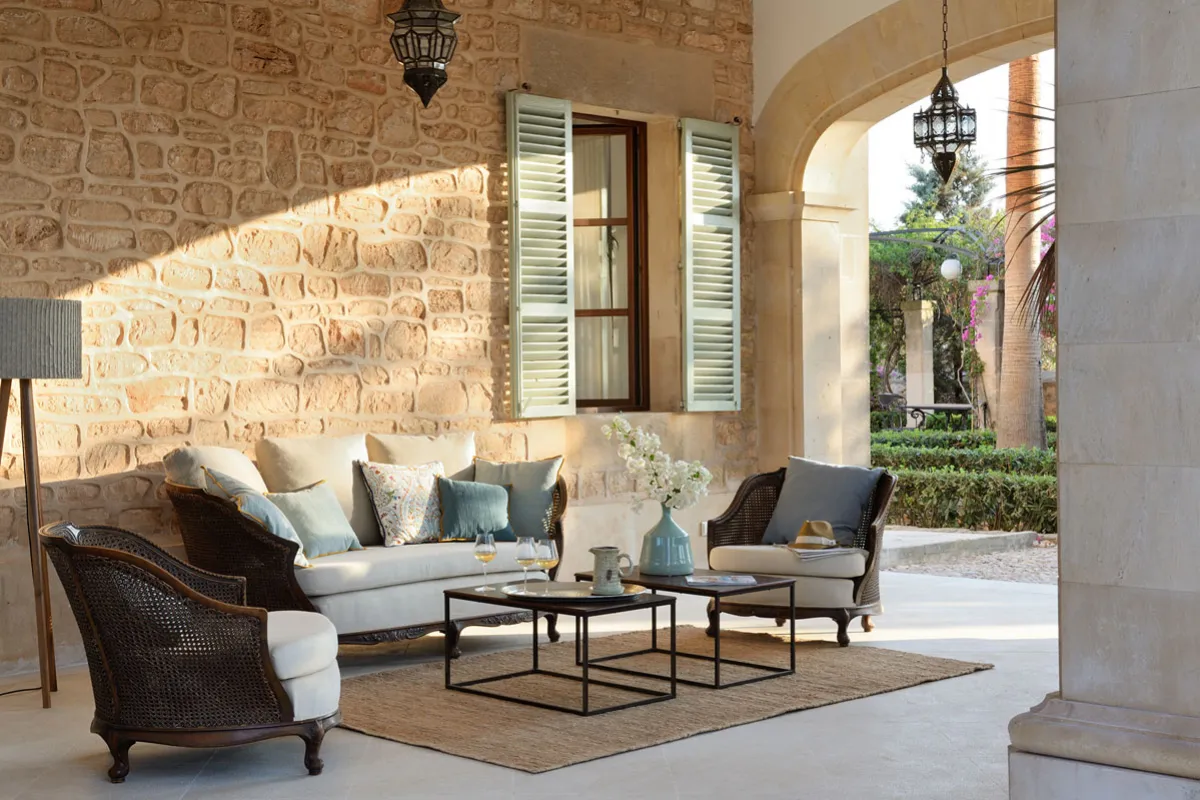 Mallorca Hotels Santanyi Cal Reiet Porche Haupthaus